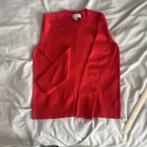 Free Assembly Red Knit Pullover Sweater Crew Neck Women’s M Long Sleeve